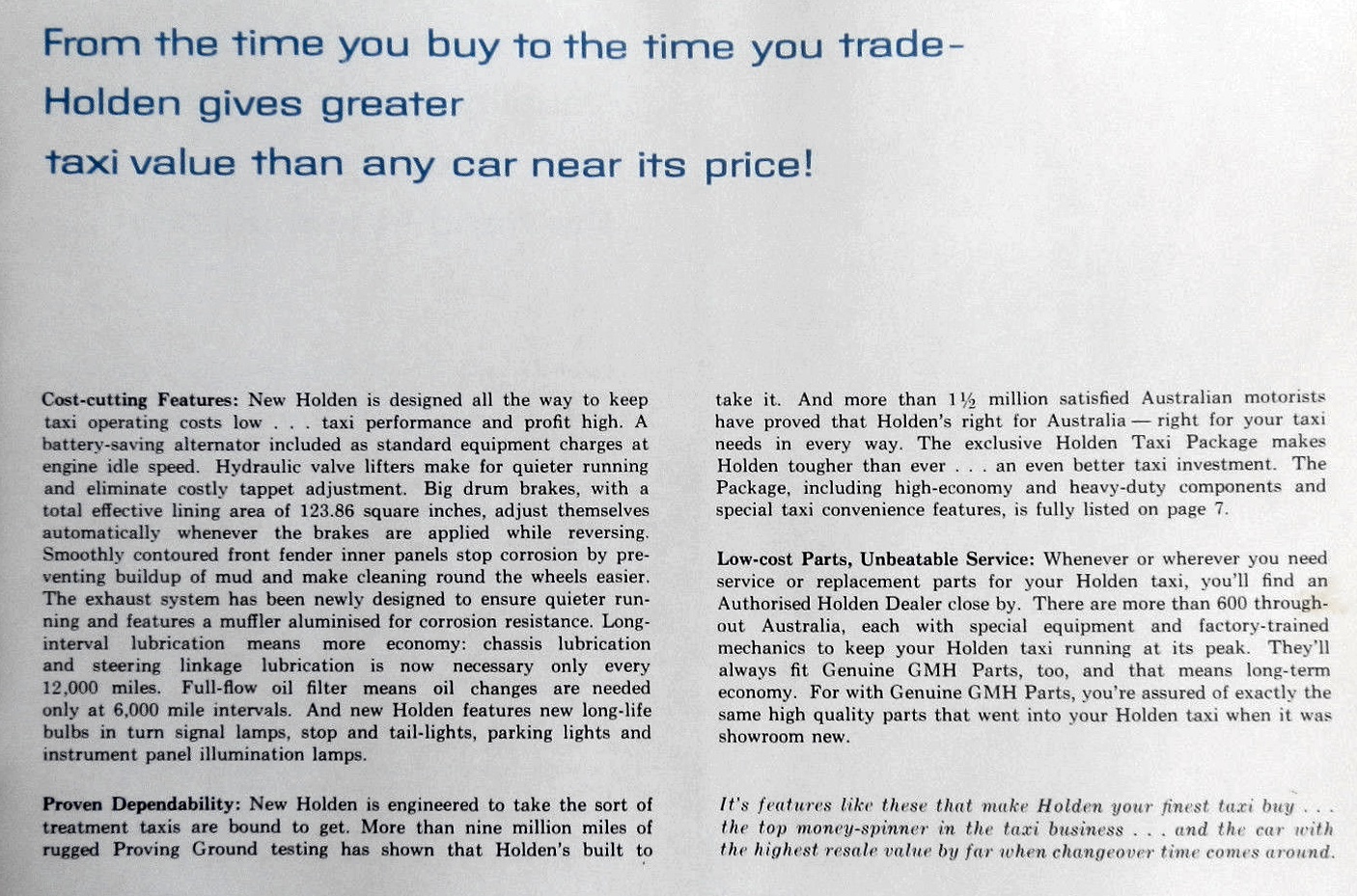 1966 Holden HR Taxi Brochure Page 6